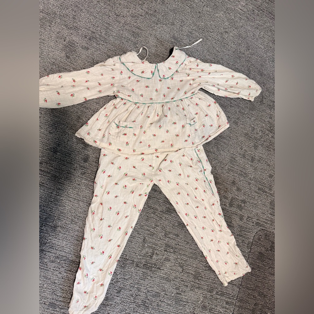 Bonjour Diary Floral Kids Pajamas - Cream